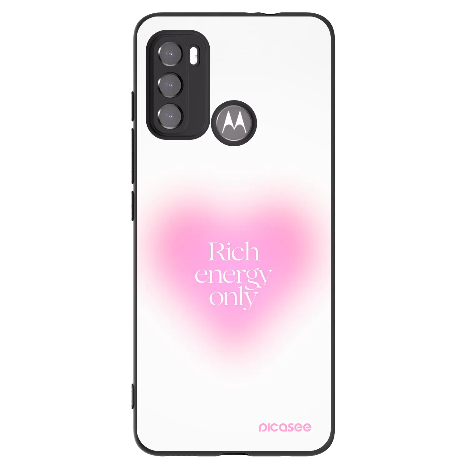 Picasee Μαύρη θήκη σιλικόνης για Motorola Moto G60 - Rich Energy