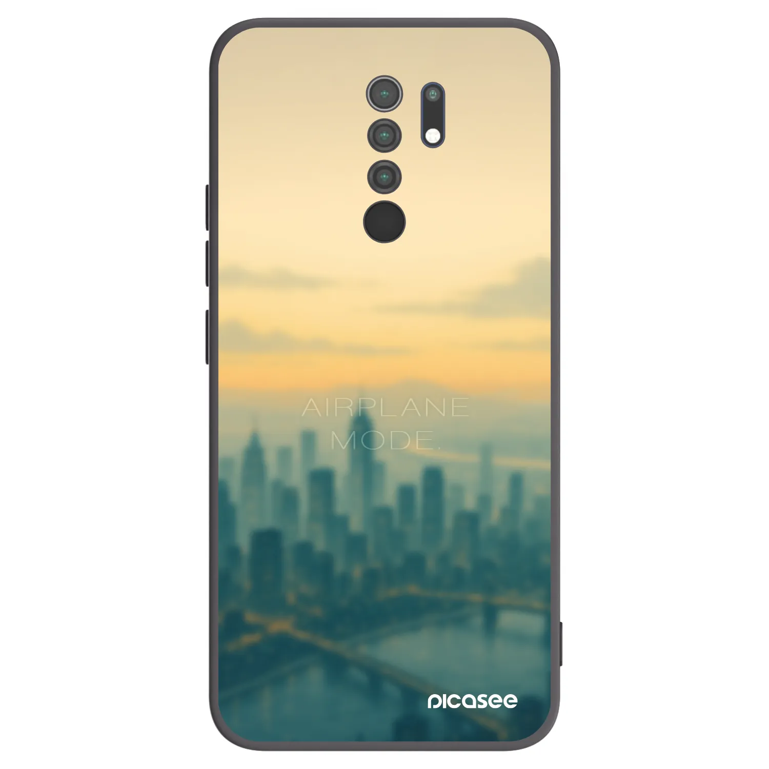 Picasee Μαύρη θήκη σιλικόνης για Xiaomi Redmi 9 - Airplane mode