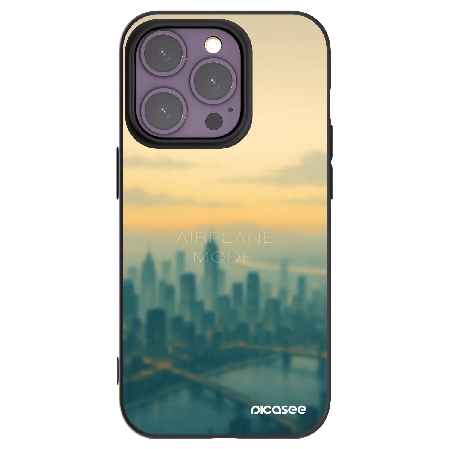 Picasee Μαύρη θήκη σιλικόνης για Apple iPhone 14 Pro - Airplane mode