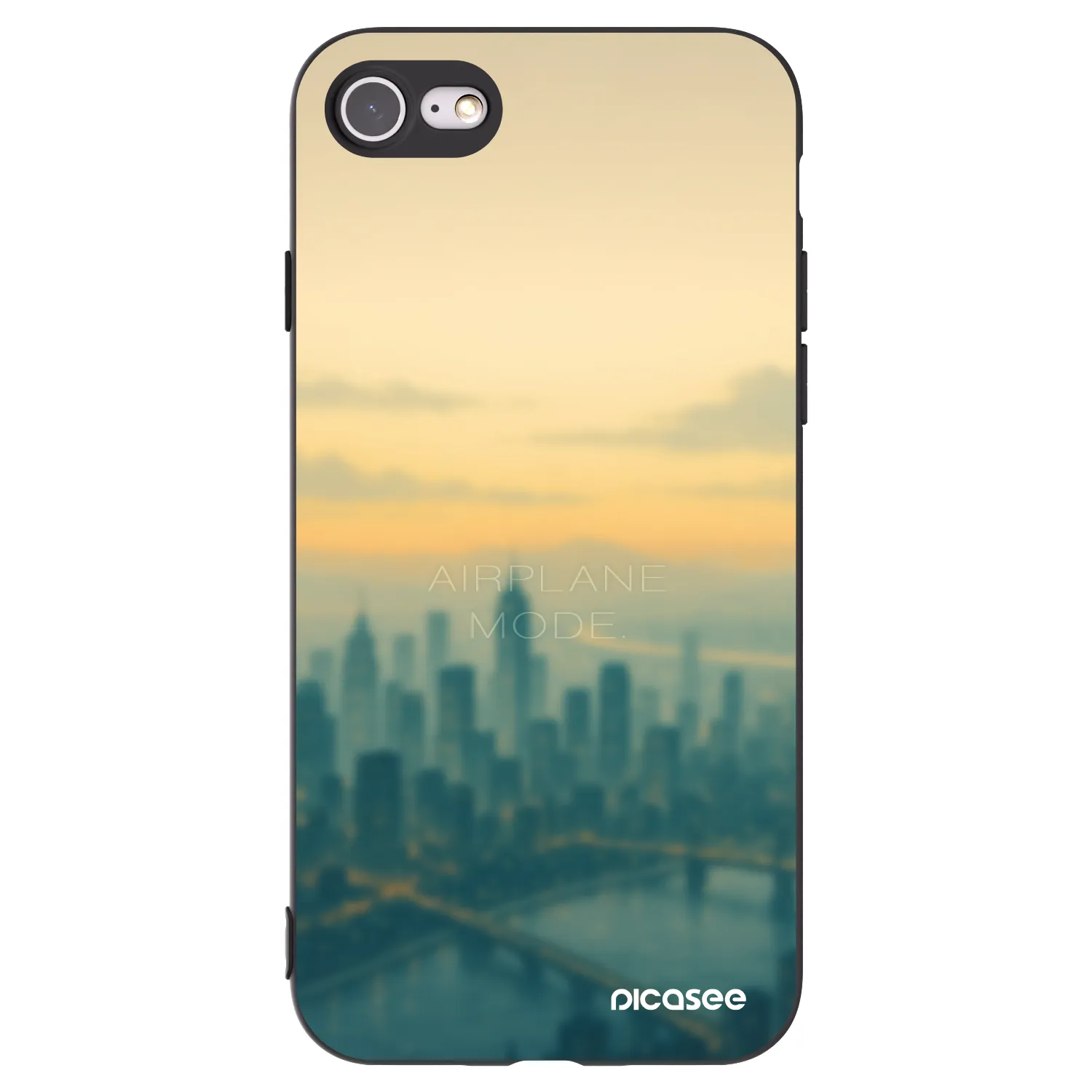 Picasee Μαύρη θήκη σιλικόνης για Apple iPhone 7 - Airplane mode