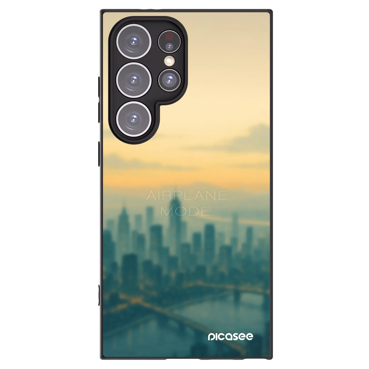 Picasee Μαύρη θήκη σιλικόνης για Samsung Galaxy S24 Ultra S928B 5G - Airplane mode
