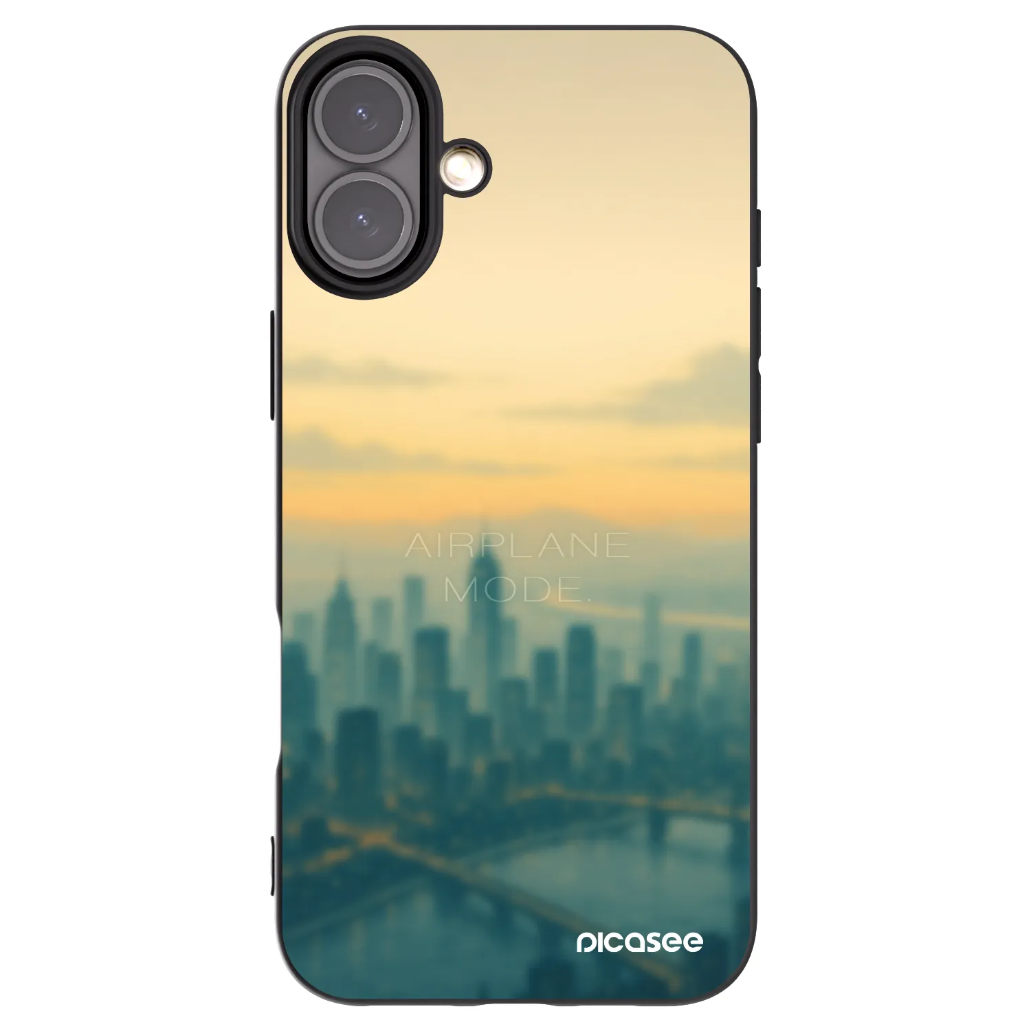 Picasee Μαύρη θήκη σιλικόνης για Apple iPhone 16 Plus - Airplane mode