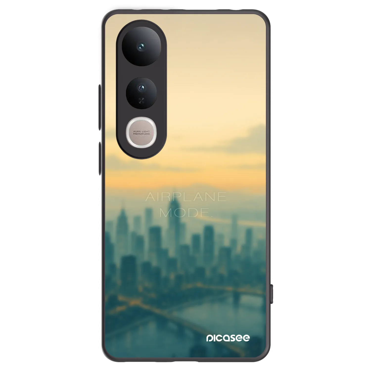 Picasee Μαύρη θήκη σιλικόνης για Vivo V50 Lite 5G - Airplane mode