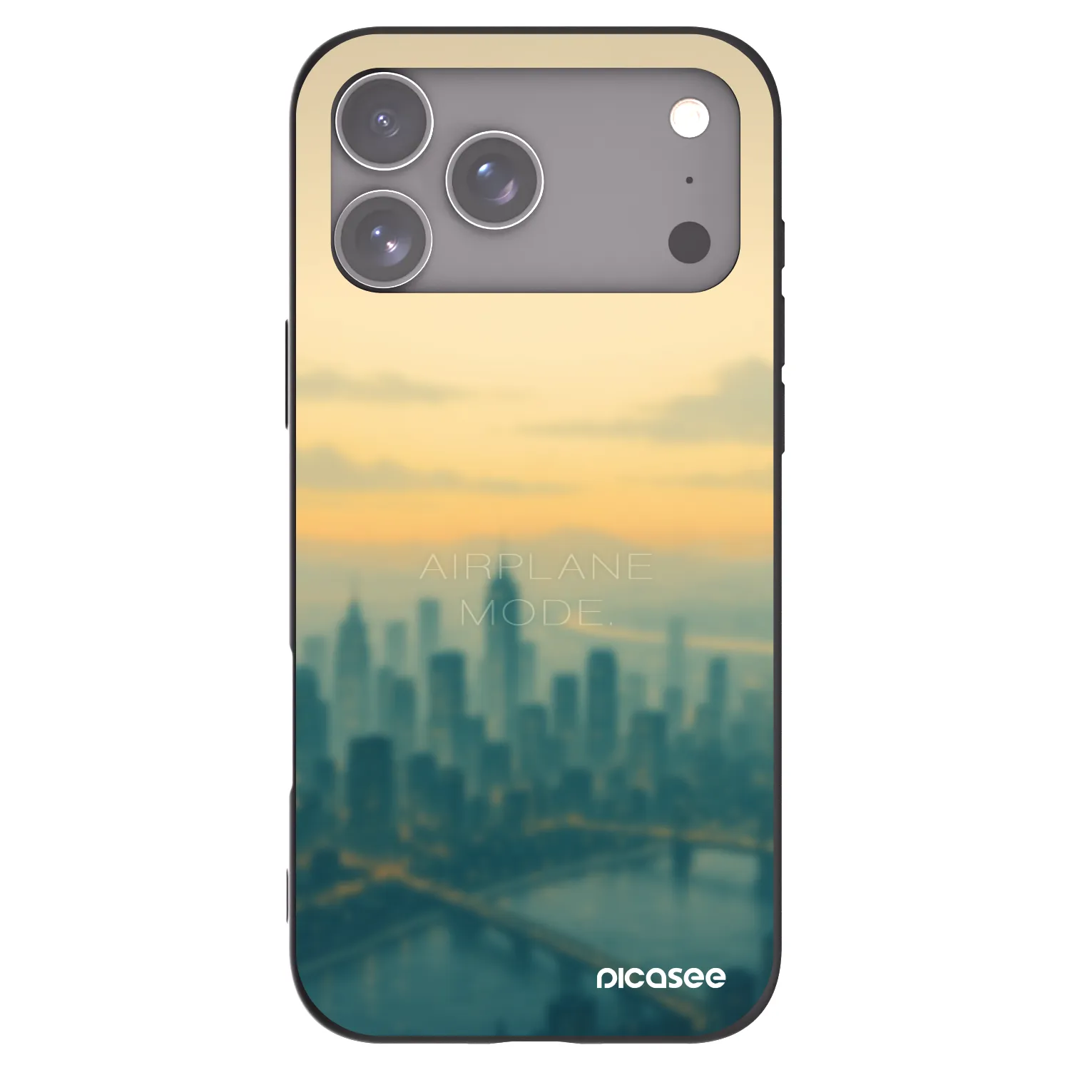Picasee Μαύρη θήκη σιλικόνης για Apple iPhone 17 Pro Max - Airplane mode