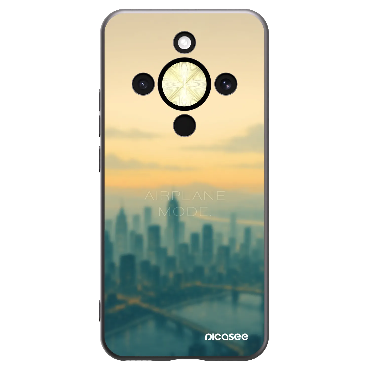 Picasee Μαύρη θήκη σιλικόνης για Honor Magic8 Lite 5G - Airplane mode