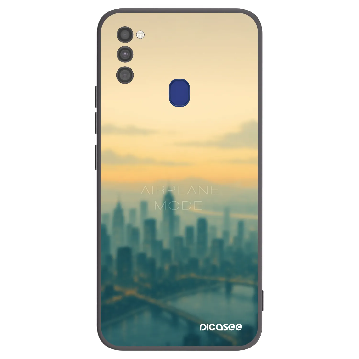 Picasee Μαύρη θήκη σιλικόνης για Samsung Galaxy M21 M215F - Airplane mode