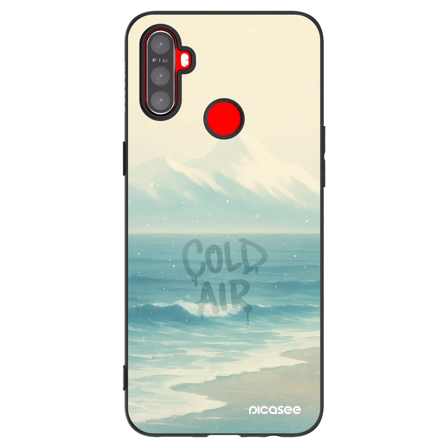 Picasee Μαύρη θήκη σιλικόνης για Realme C3 - COLD AIR