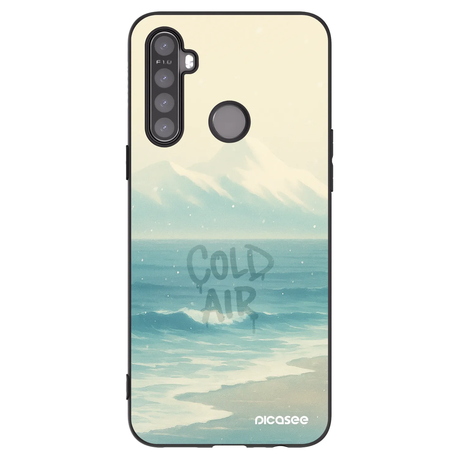 Picasee Μαύρη θήκη σιλικόνης για Realme 6i - COLD AIR