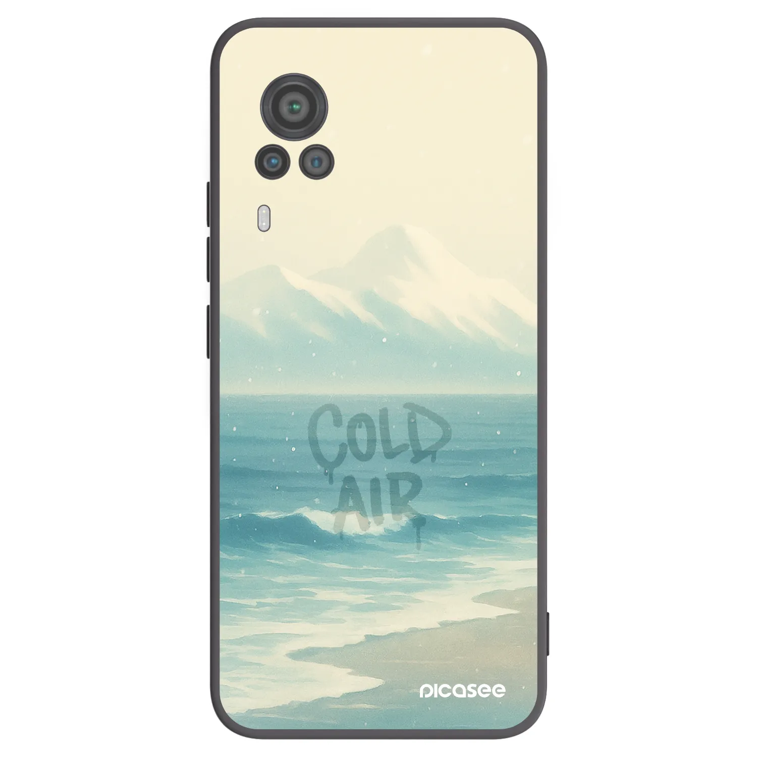 Picasee Μαύρη θήκη σιλικόνης για Vivo X60 Pro 5G - COLD AIR