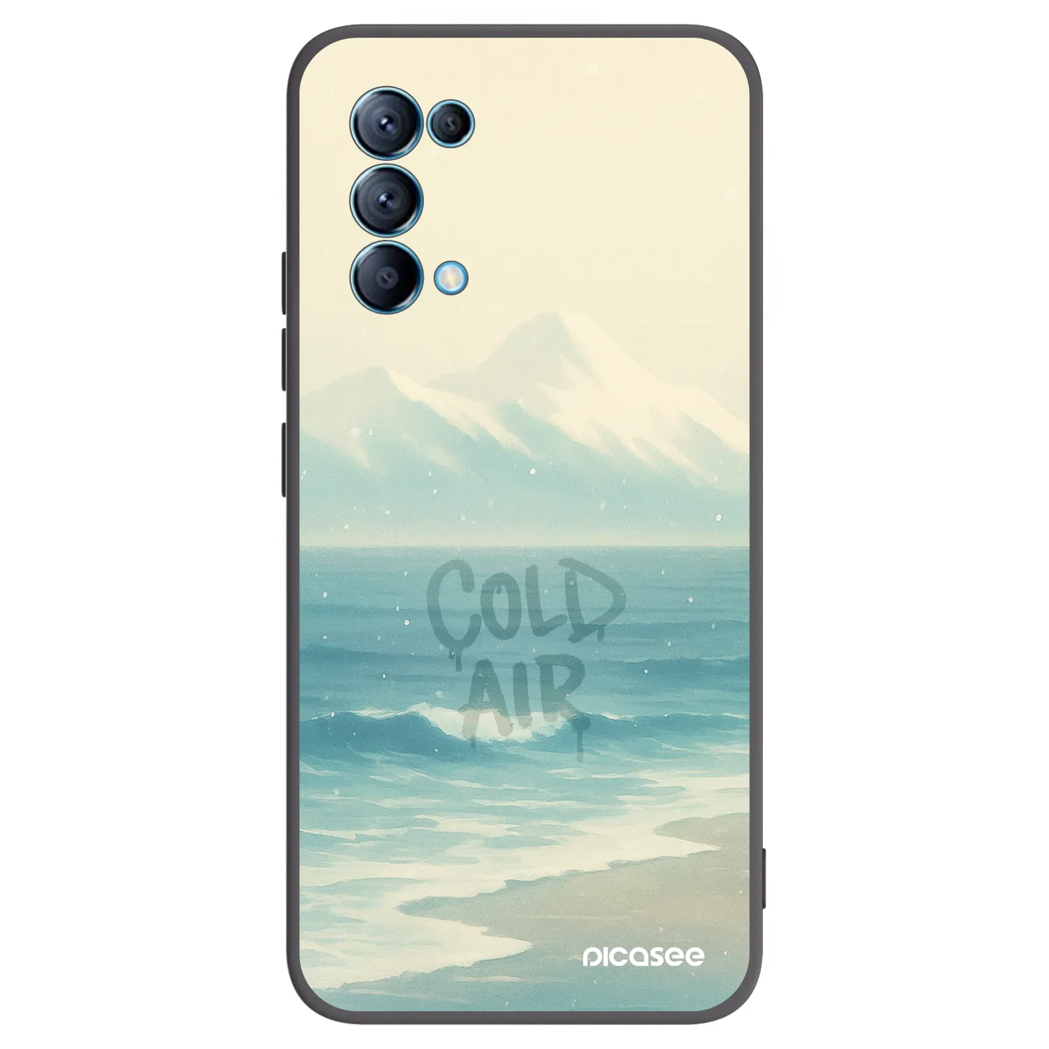 Picasee Μαύρη θήκη σιλικόνης για OPPO A16s - COLD AIR