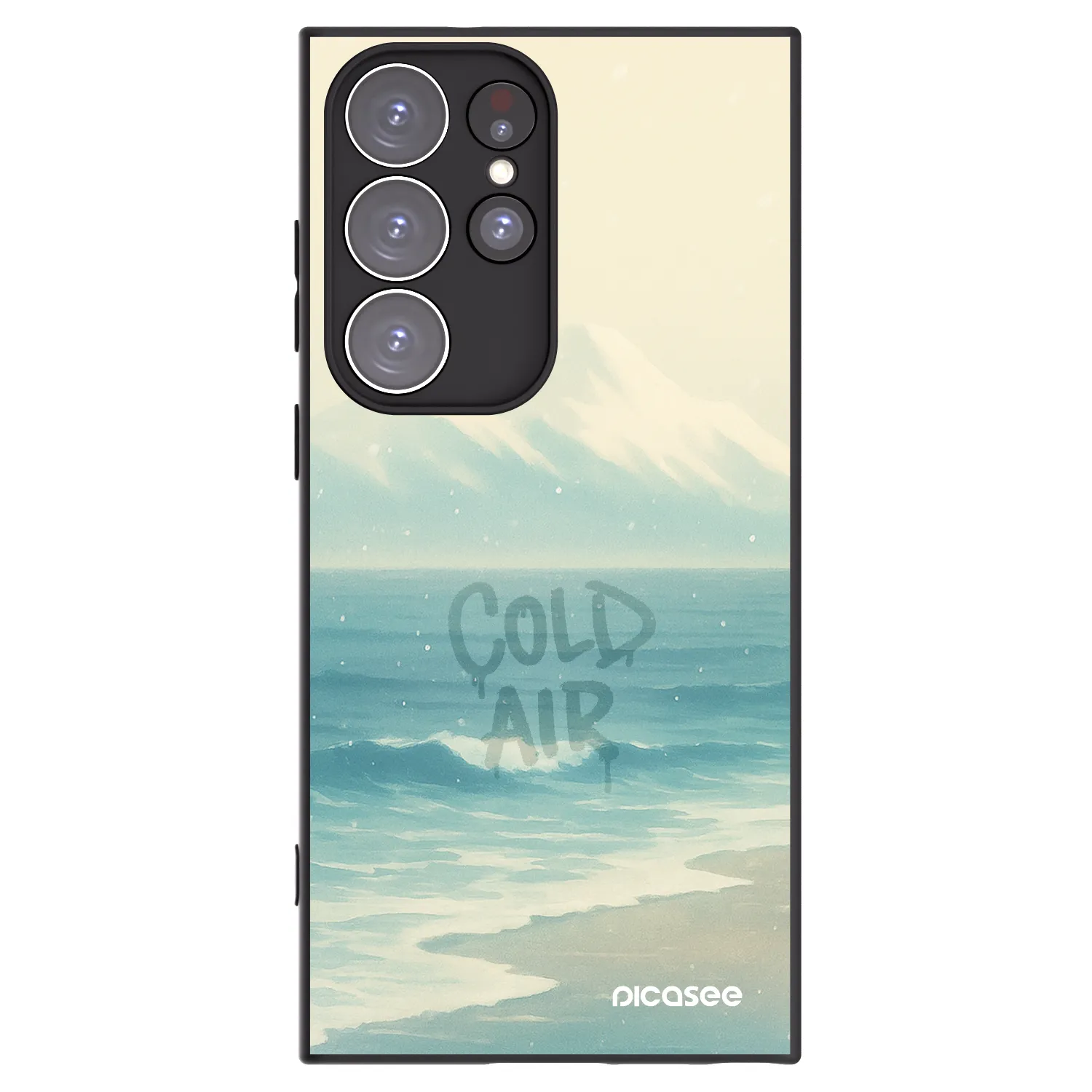 Picasee Μαύρη θήκη σιλικόνης για Samsung Galaxy S23 Ultra 5G - COLD AIR
