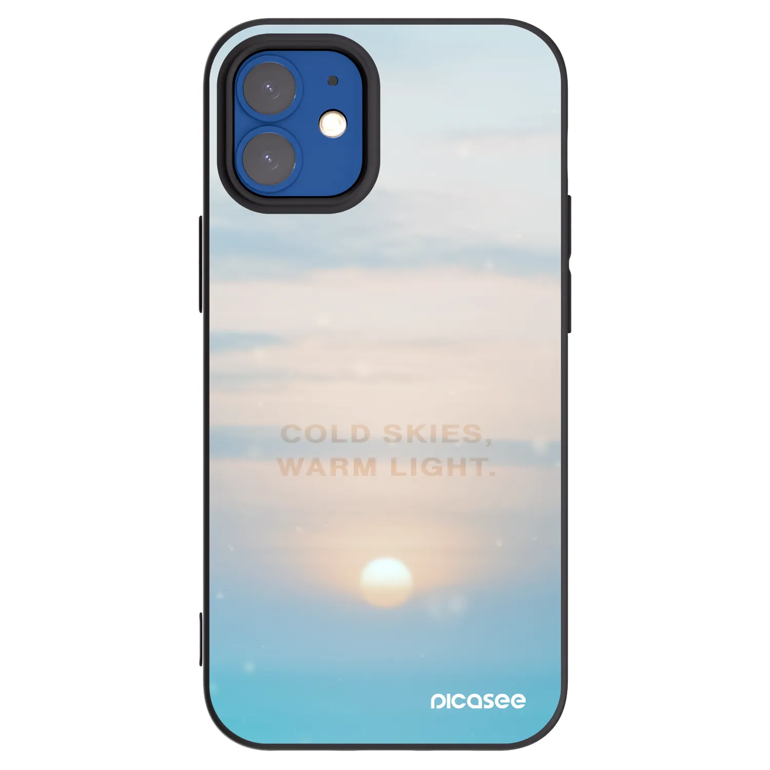 Picasee Μαύρη θήκη σιλικόνης για Apple iPhone 12 mini - COLD SKIES