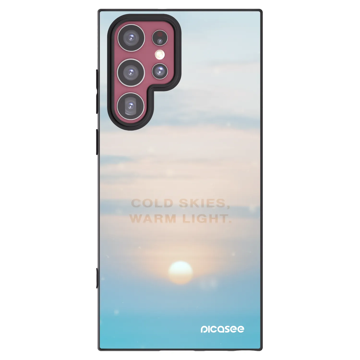 Picasee Μαύρη θήκη σιλικόνης για Samsung Galaxy S22 Ultra 5G - COLD SKIES