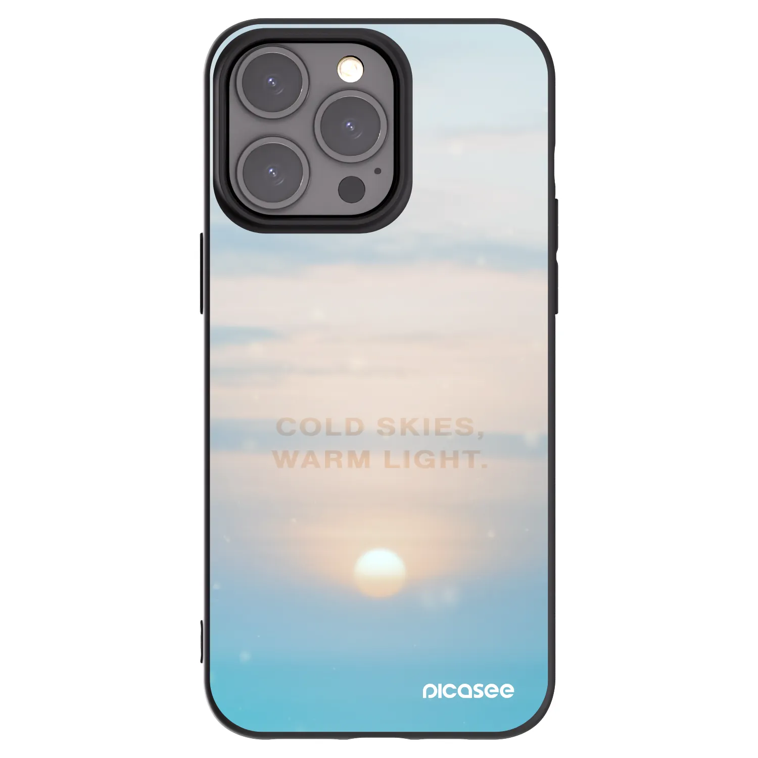 Picasee Μαύρη θήκη σιλικόνης για Apple iPhone 15 Pro Max - COLD SKIES