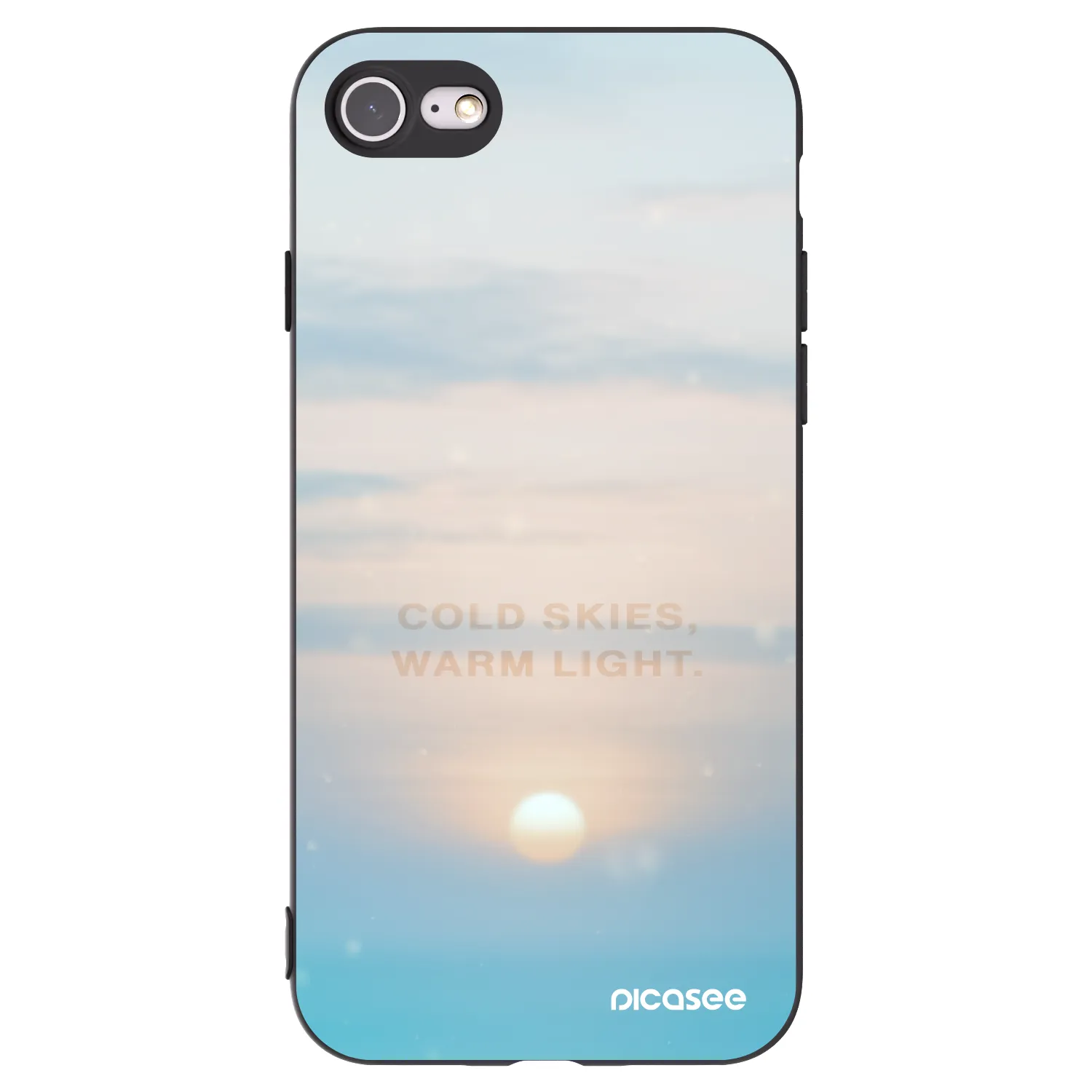 Picasee Μαύρη θήκη σιλικόνης για Apple iPhone 8 - COLD SKIES