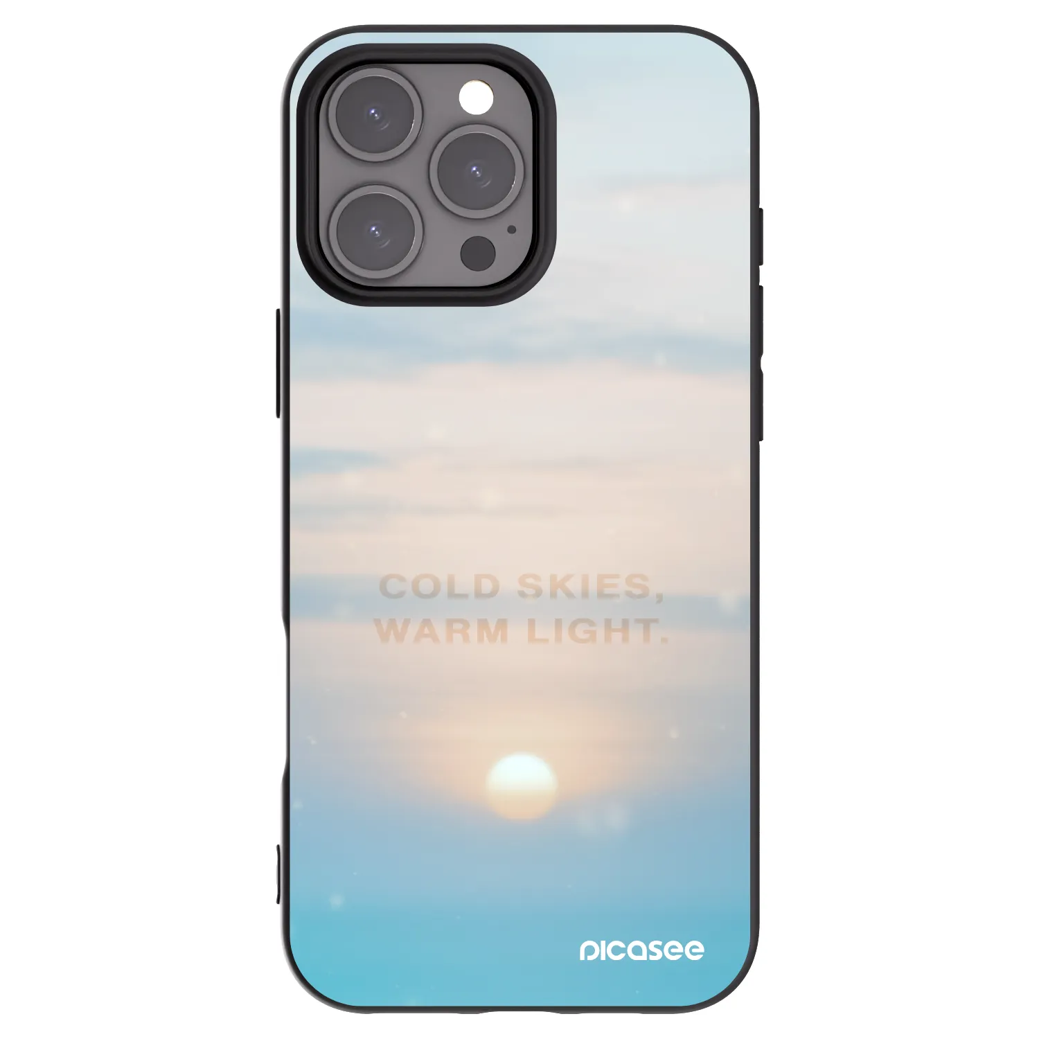 Picasee Μαύρη θήκη σιλικόνης για Apple iPhone 16 Pro Max - COLD SKIES