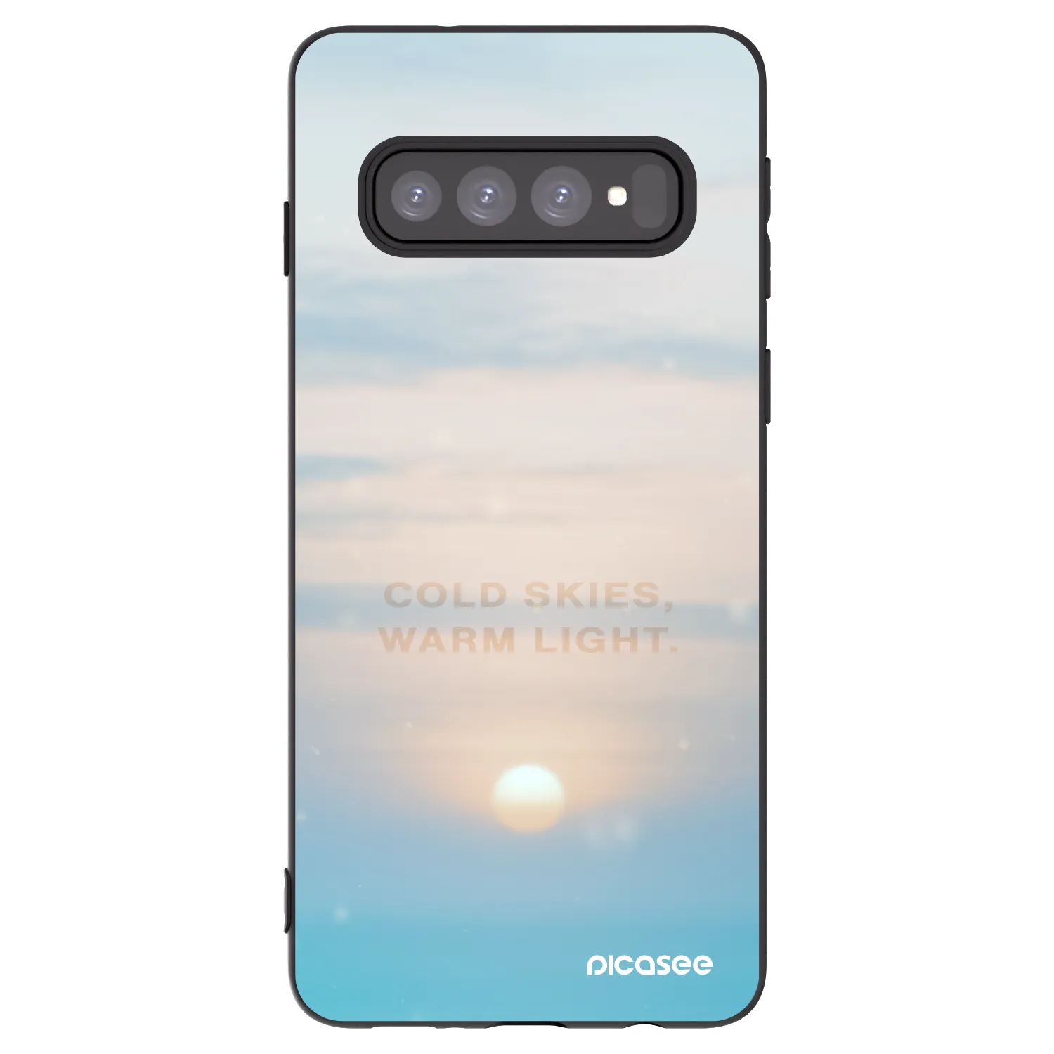 Picasee Μαύρη θήκη σιλικόνης για Samsung Galaxy S10 G973 - COLD SKIES