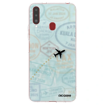Picasee διαφανής θήκη σιλικόνης Samsung Galaxy A20s - FLIGHT PATH