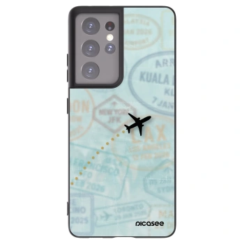 Picasee Μαύρη θήκη σιλικόνης για Samsung Galaxy S21 Ultra 5G G998B - FLIGHT PATH