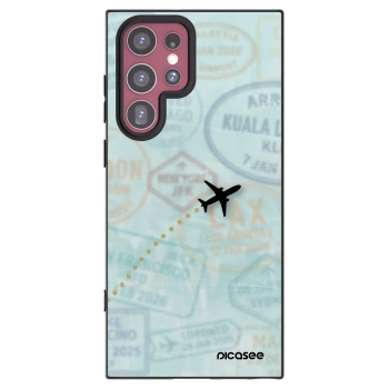 Picasee Μαύρη θήκη σιλικόνης για Samsung Galaxy S22 Ultra 5G - FLIGHT PATH
