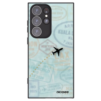 Picasee Μαύρη θήκη σιλικόνης για Samsung Galaxy S23 Ultra 5G - FLIGHT PATH