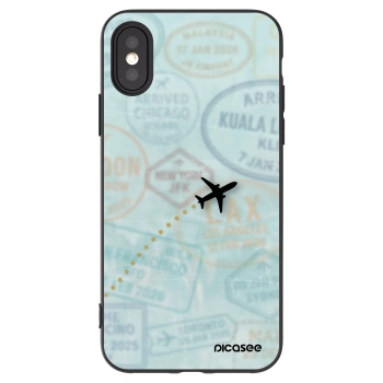 Picasee Μαύρη θήκη σιλικόνης για Apple iPhone X/XS - FLIGHT PATH
