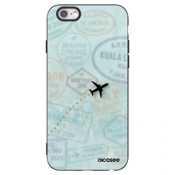 Picasee Μαύρη θήκη σιλικόνης για Apple iPhone 6/6S - FLIGHT PATH