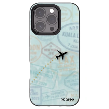 Picasee Μαύρη θήκη σιλικόνης για Apple iPhone 16 Pro - FLIGHT PATH