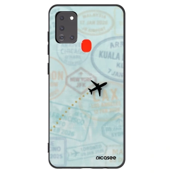Picasee Μαύρη θήκη σιλικόνης για Samsung Galaxy A21s - FLIGHT PATH