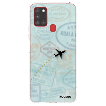 Picasee διαφανής θήκη σιλικόνης Samsung Galaxy A21s - FLIGHT PATH