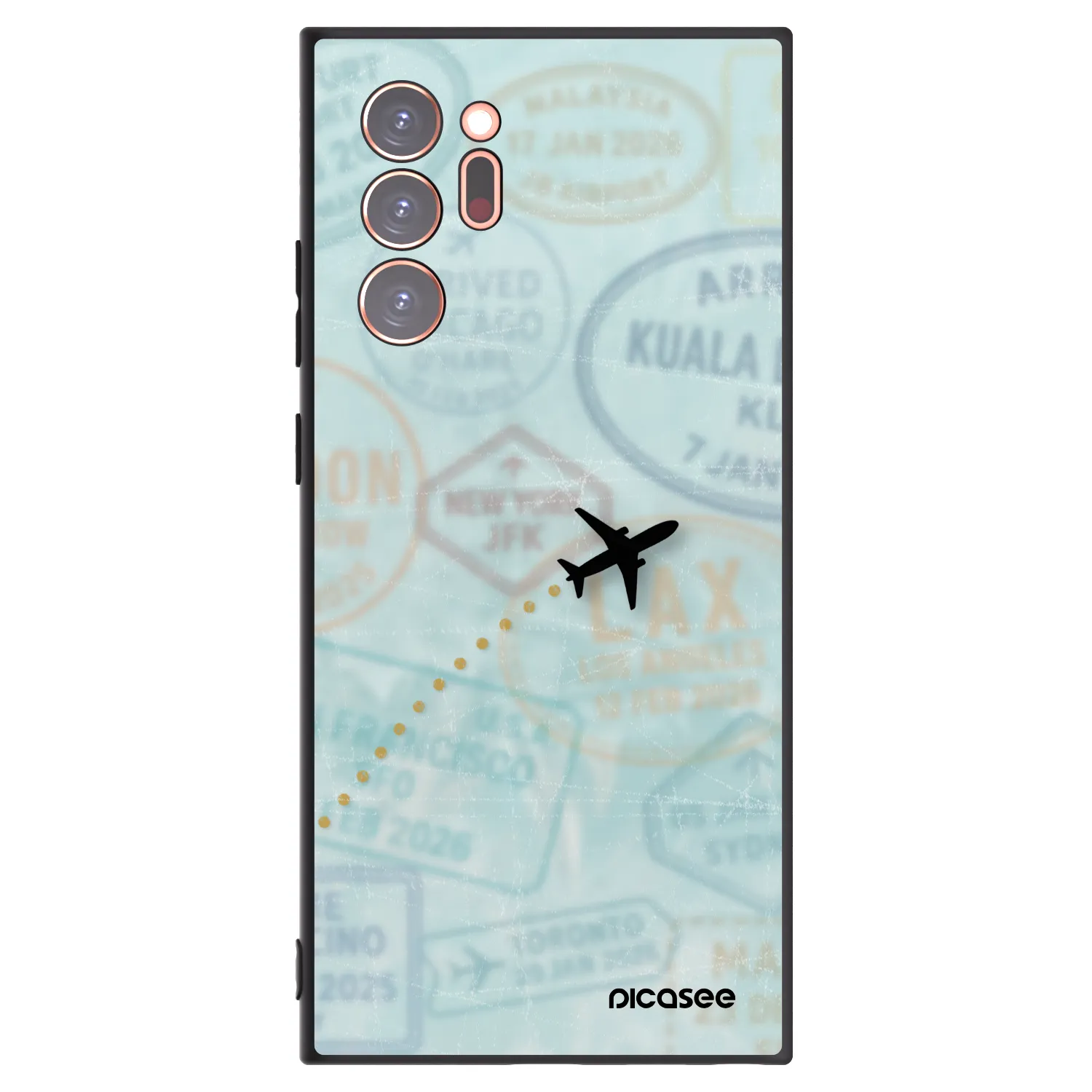 Picasee Μαύρη θήκη σιλικόνης για Samsung Galaxy Note 20 Ultra - FLIGHT PATH