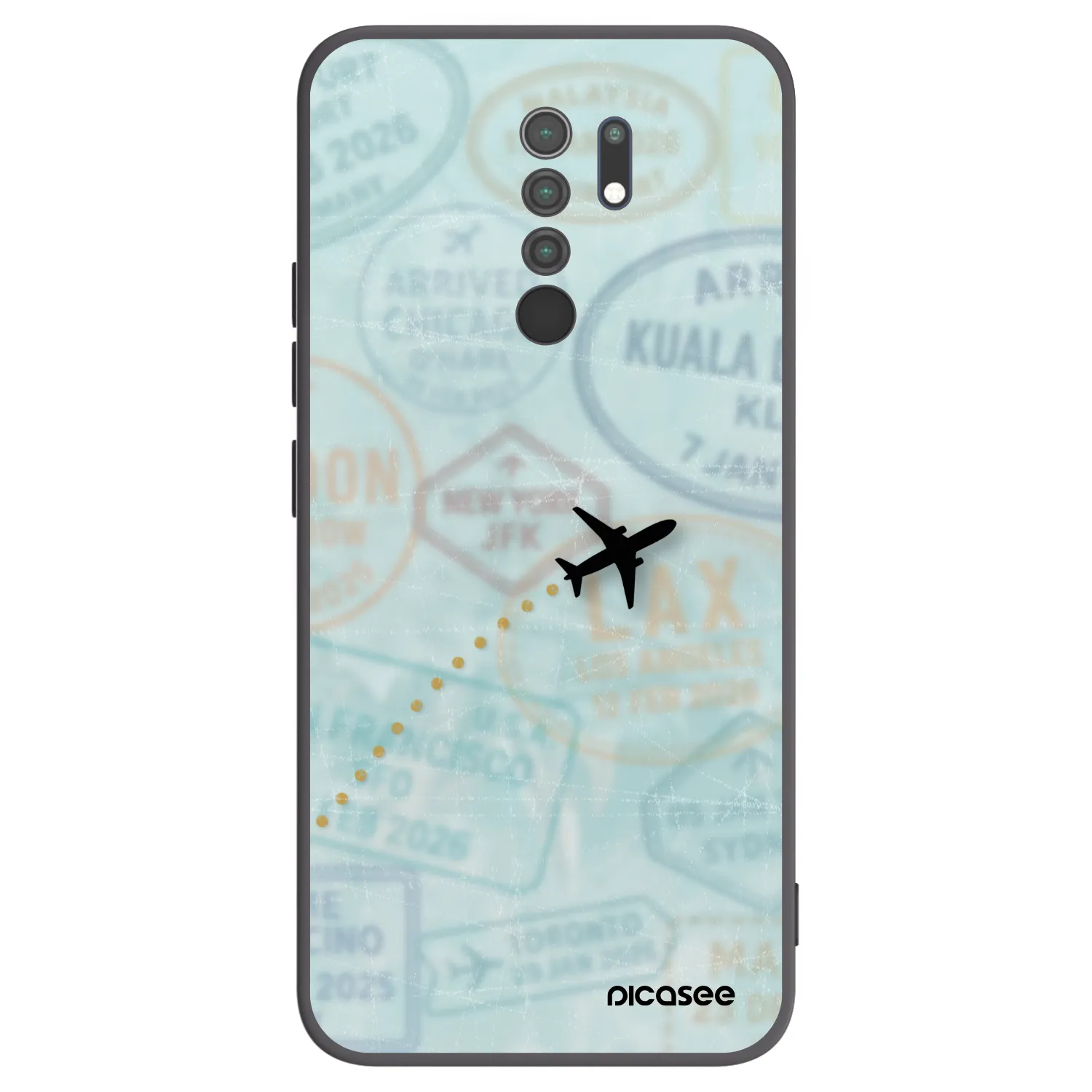 Picasee Μαύρη θήκη σιλικόνης για Xiaomi Redmi 9 - FLIGHT PATH