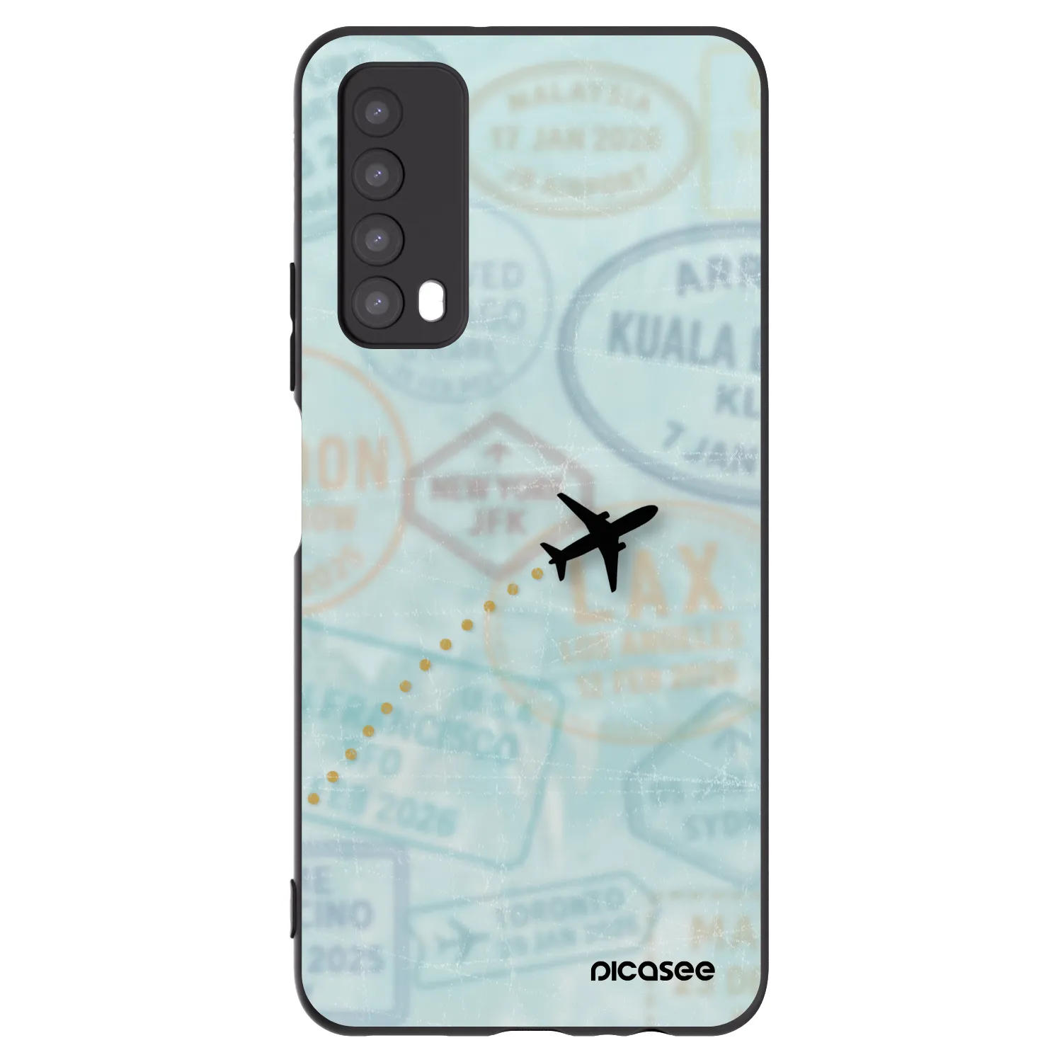 Picasee Μαύρη θήκη σιλικόνης για Huawei P Smart 2021 - FLIGHT PATH