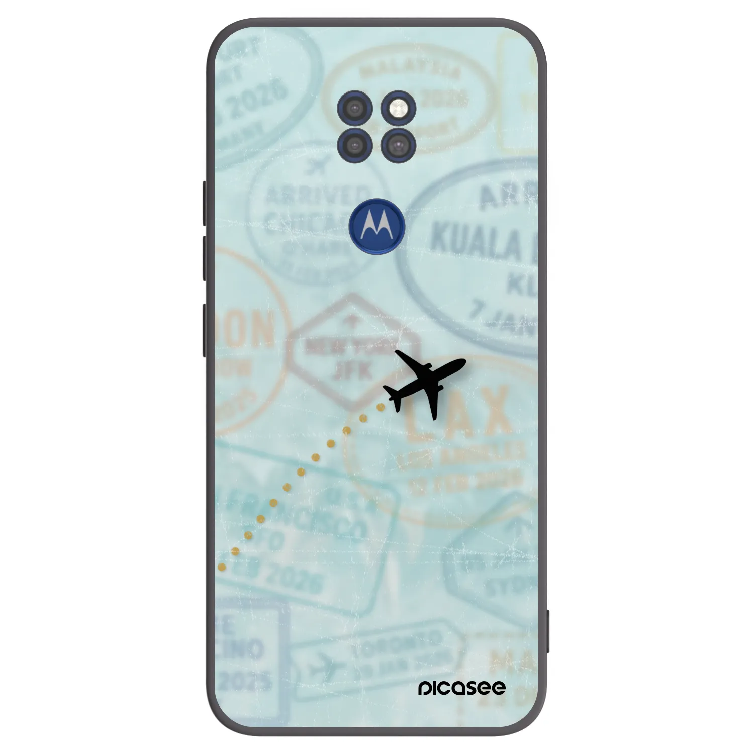 Picasee Μαύρη θήκη σιλικόνης για Motorola Moto G9 Play - FLIGHT PATH