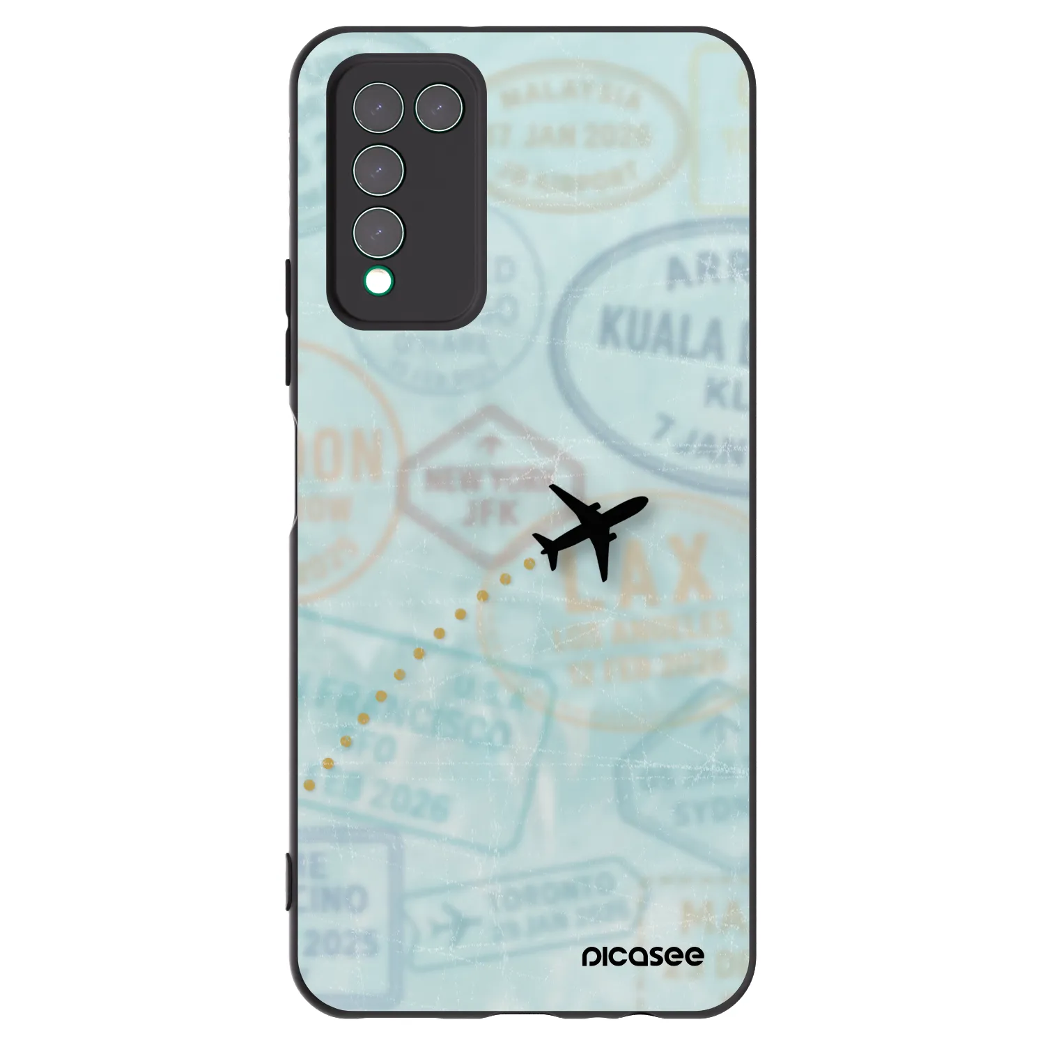 Picasee Μαύρη θήκη σιλικόνης για Honor 10X Lite - FLIGHT PATH