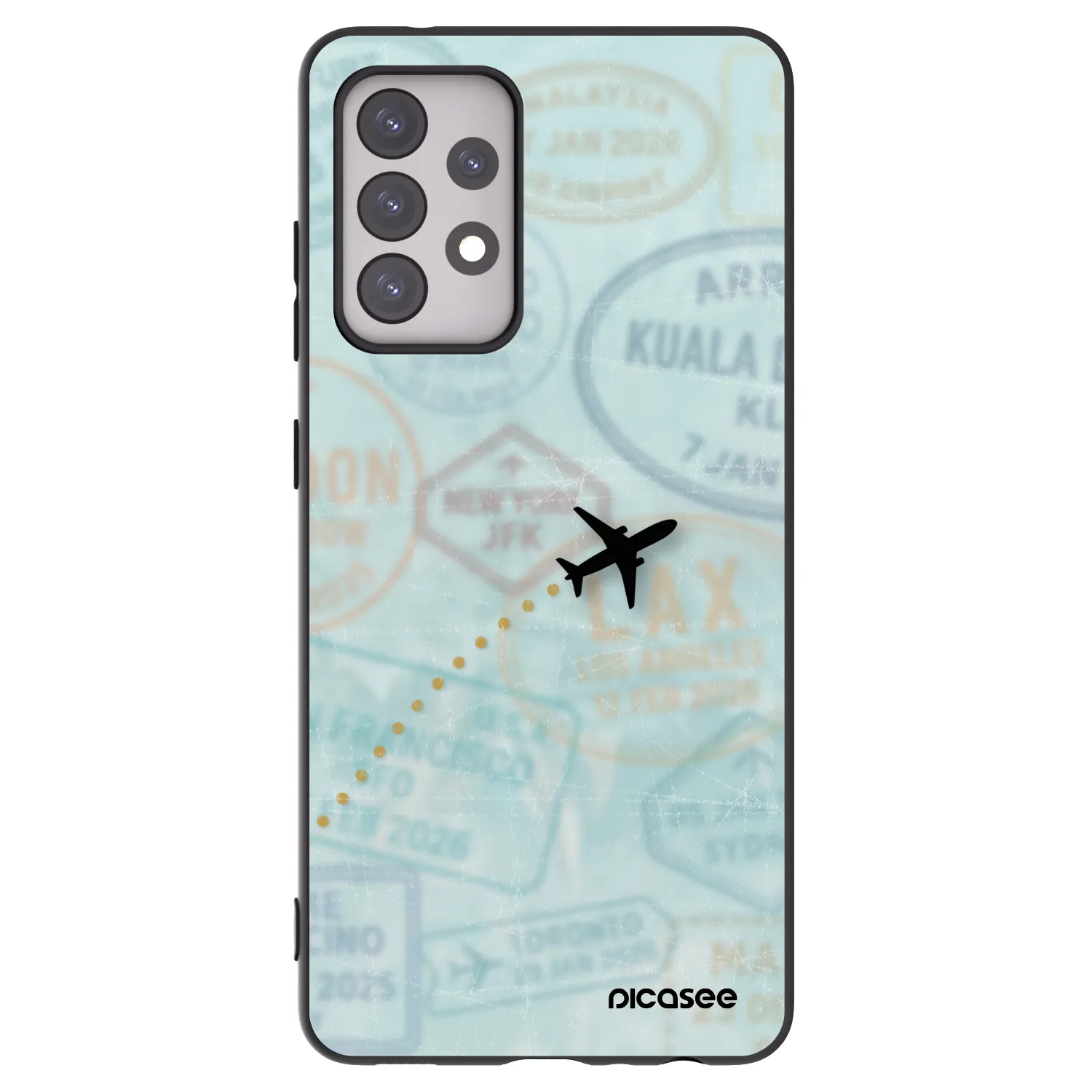 Picasee Μαύρη θήκη σιλικόνης για Samsung Galaxy A52 5G A525F - FLIGHT PATH