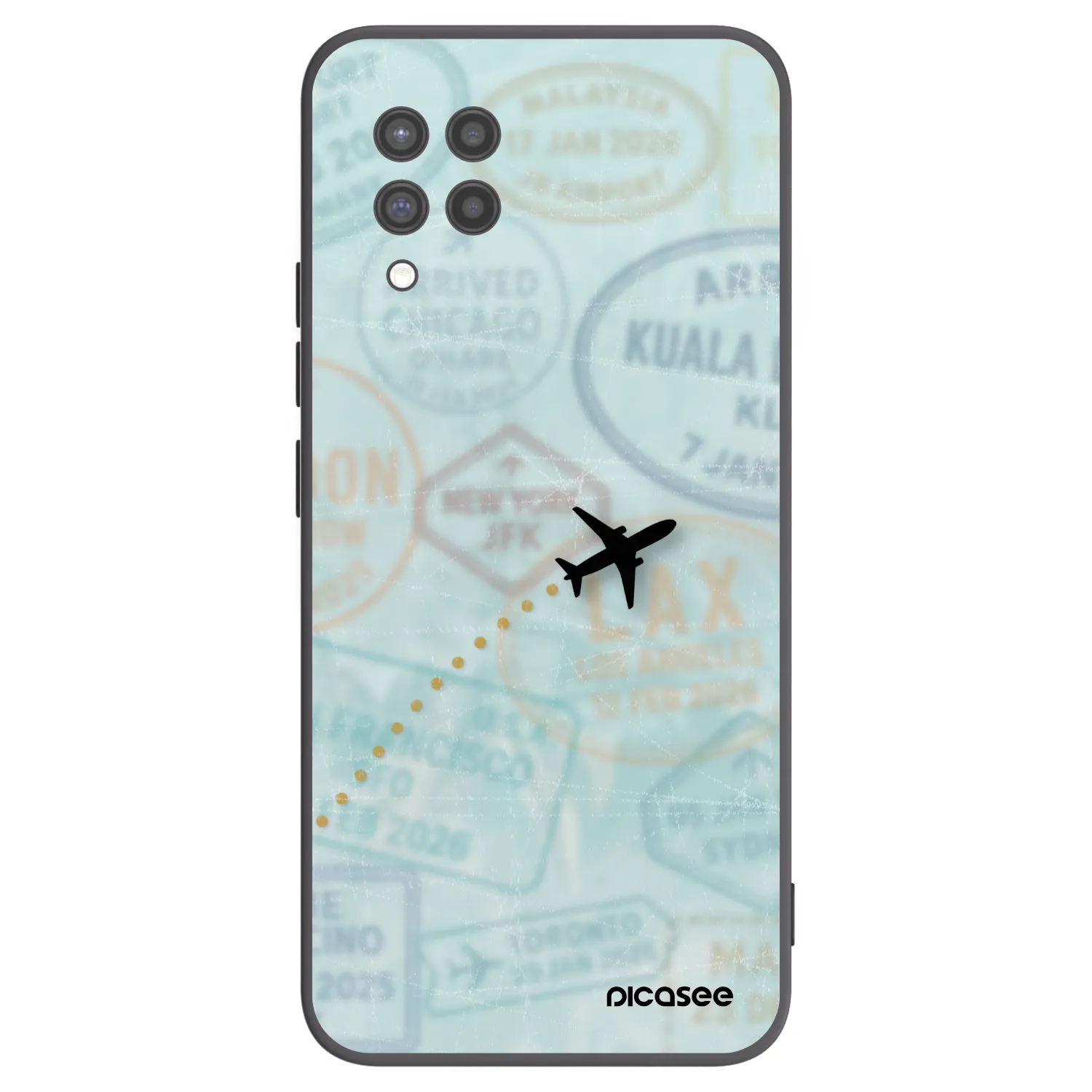 Picasee Μαύρη θήκη σιλικόνης για Samsung Galaxy A42 A426B - FLIGHT PATH