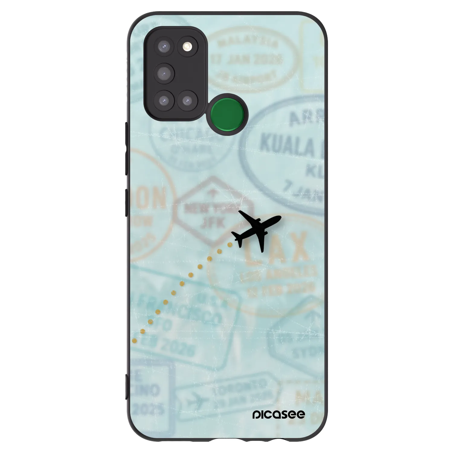 Picasee Μαύρη θήκη σιλικόνης για Realme 7i - FLIGHT PATH