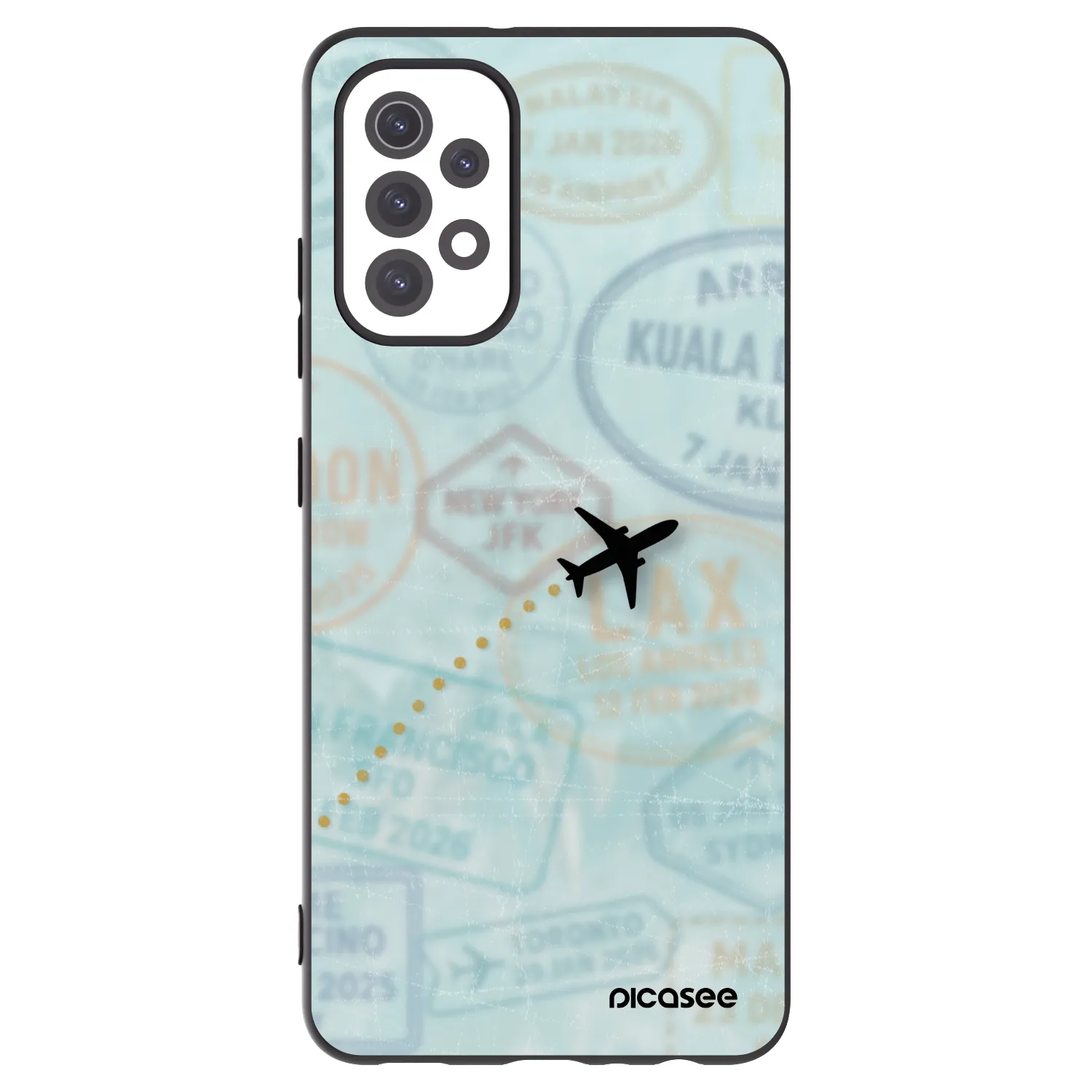 Picasee Μαύρη θήκη σιλικόνης για Samsung Galaxy A32 5G A326B - FLIGHT PATH