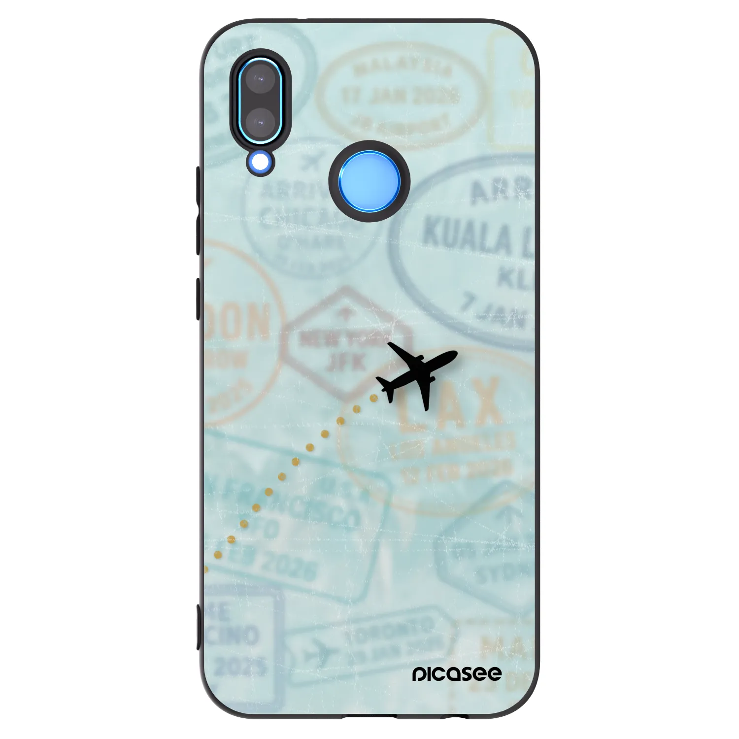 Picasee Μαύρη θήκη σιλικόνης για Huawei P20 Lite - FLIGHT PATH