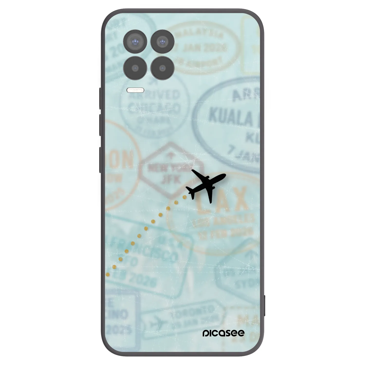 Picasee Μαύρη θήκη σιλικόνης για Realme 8 Pro - FLIGHT PATH