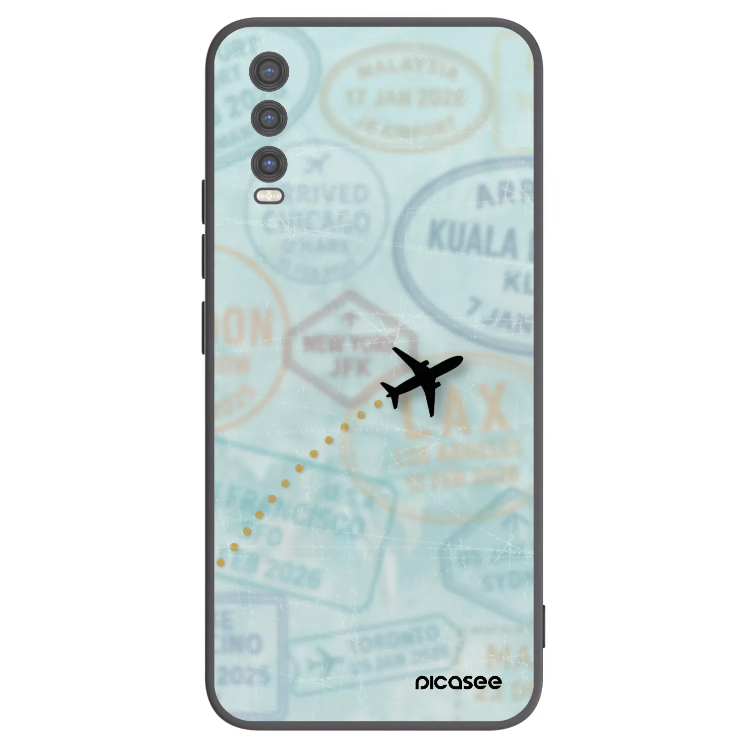 Picasee Μαύρη θήκη σιλικόνης για Vivo Y20s - FLIGHT PATH