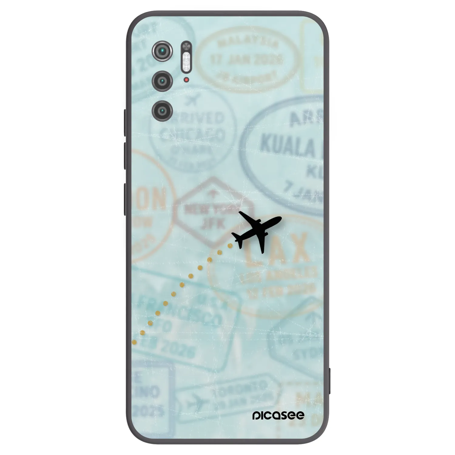 Picasee Μαύρη θήκη σιλικόνης για Xiaomi Poco M3 Pro 5G - FLIGHT PATH