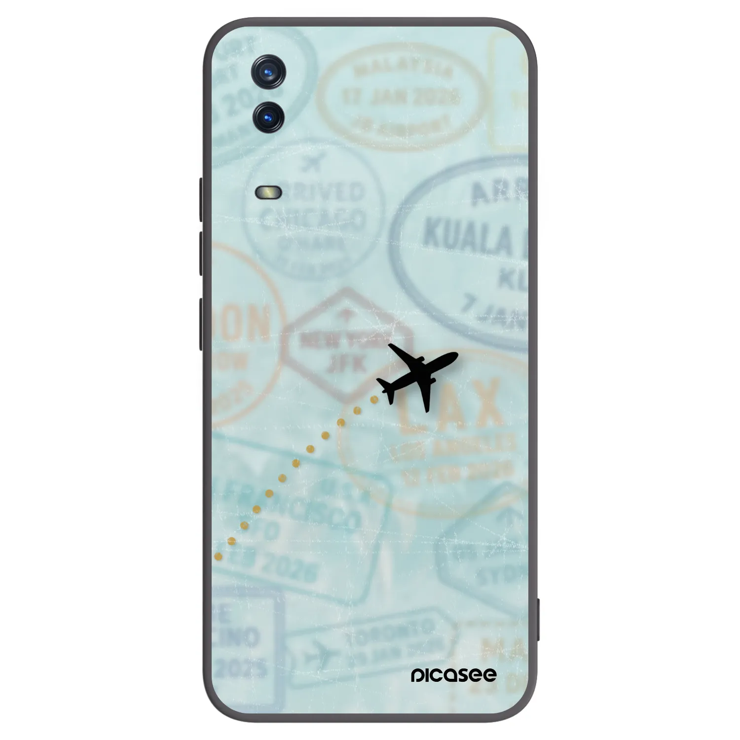 Picasee Μαύρη θήκη σιλικόνης για Vivo Y11s - FLIGHT PATH