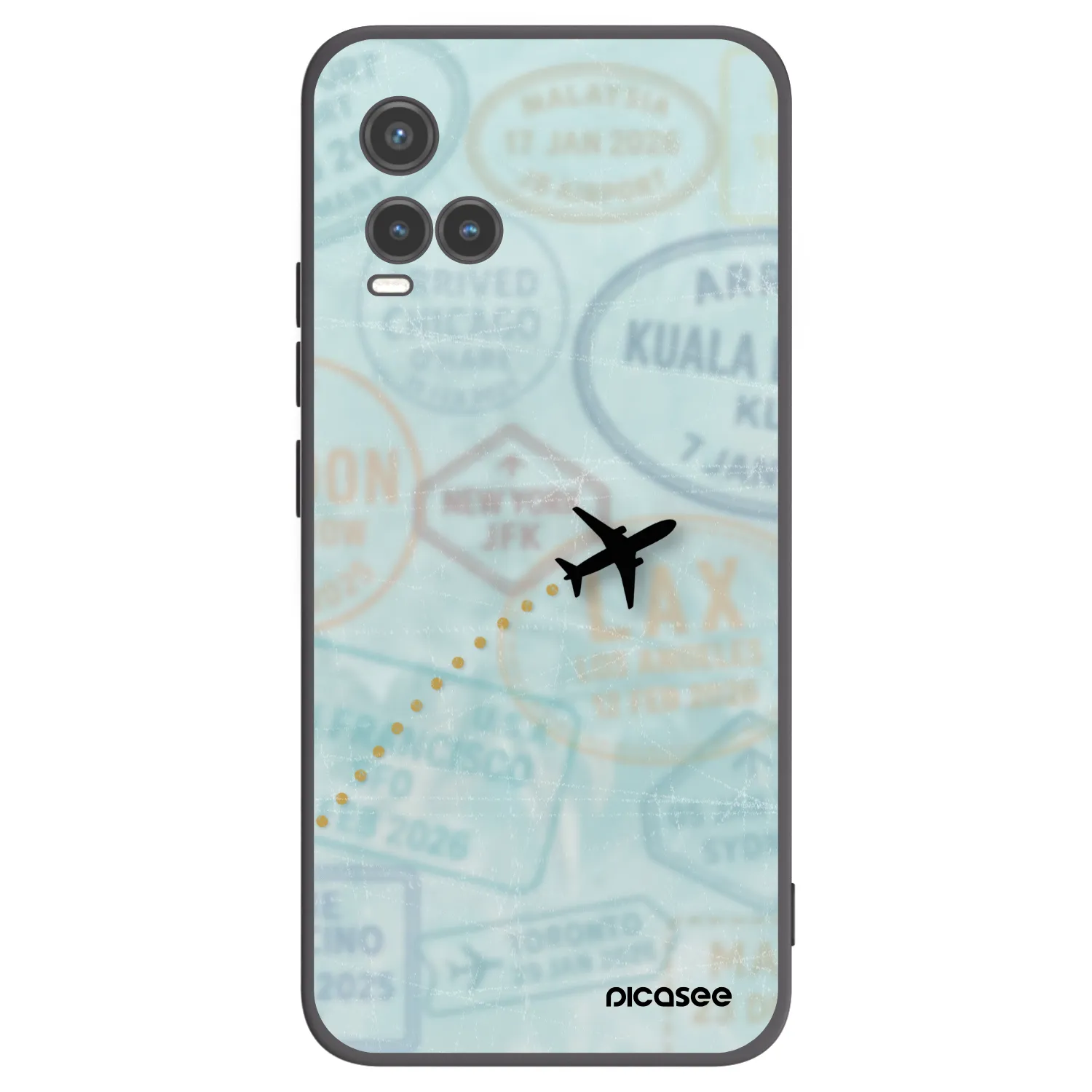 Picasee Μαύρη θήκη σιλικόνης για Vivo Y33s - FLIGHT PATH
