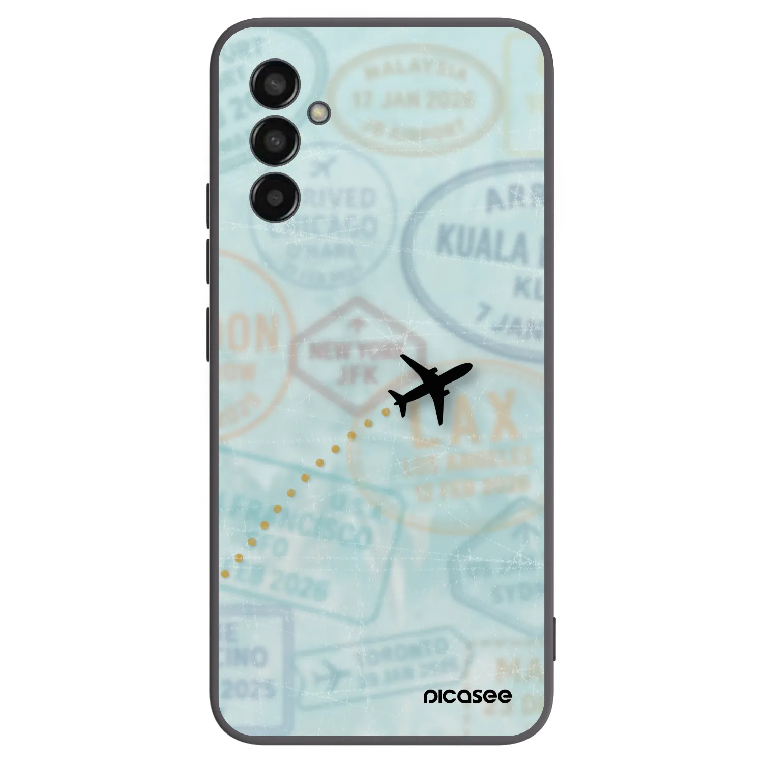 Picasee Μαύρη θήκη σιλικόνης για Samsung Galaxy M13 M135F - FLIGHT PATH