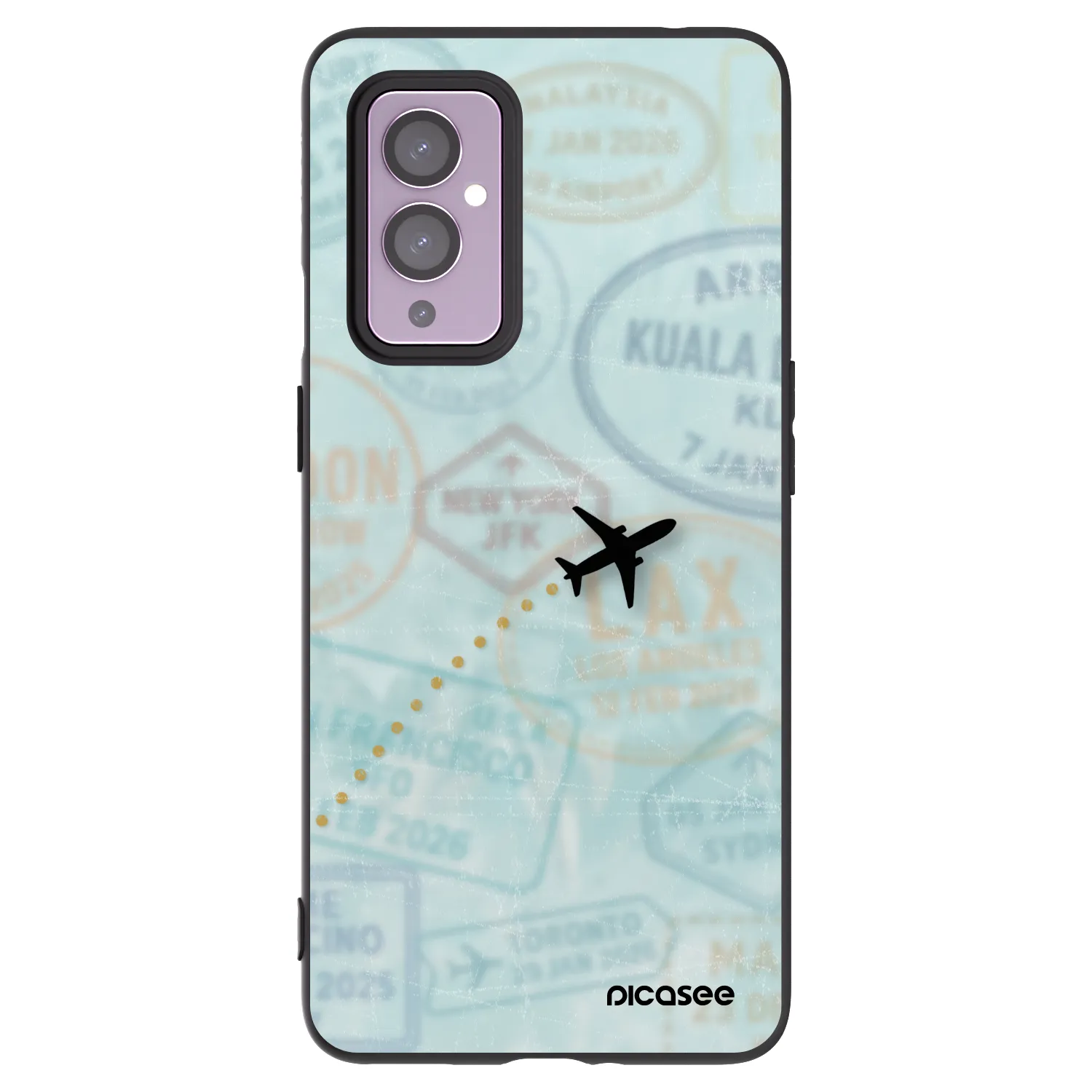 Picasee Μαύρη θήκη σιλικόνης για OnePlus 9 - FLIGHT PATH