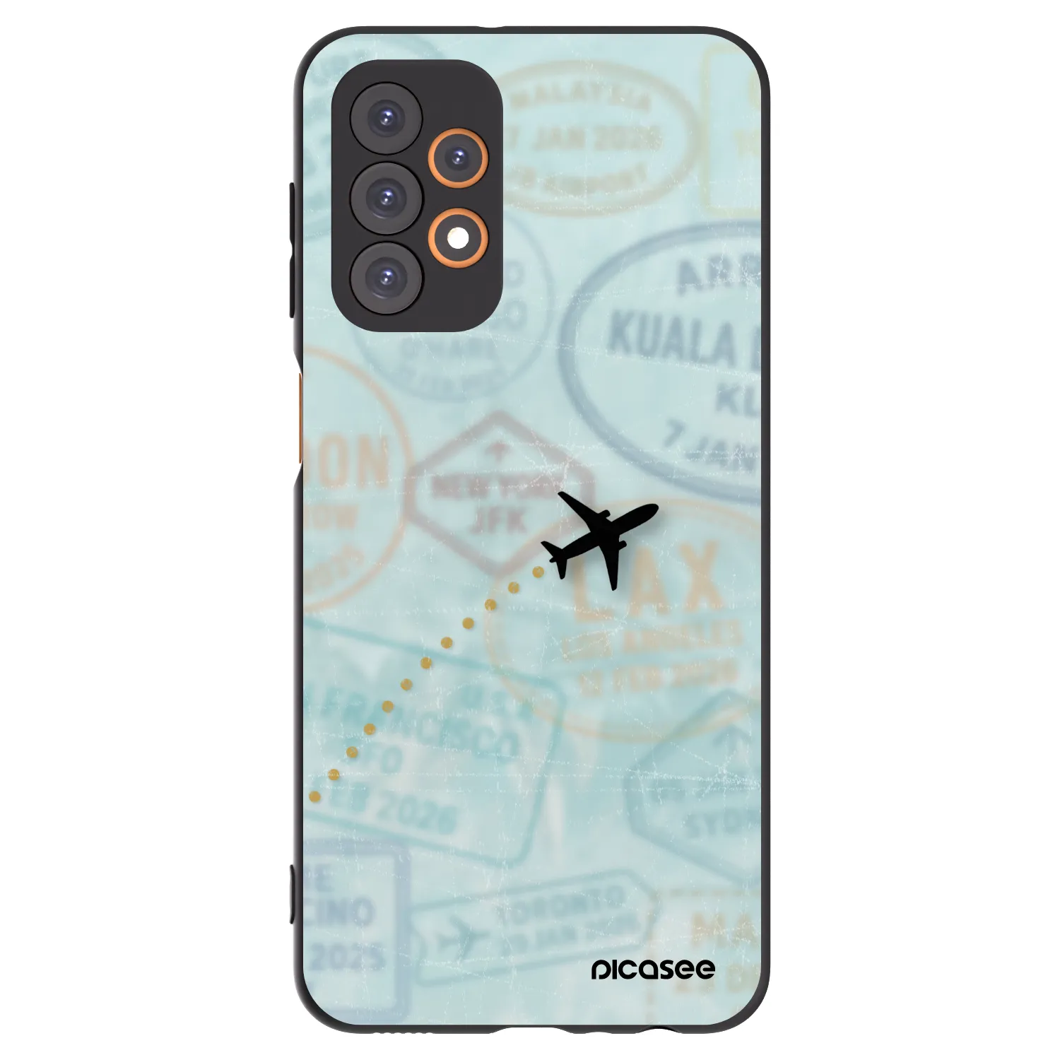 Picasee Μαύρη θήκη σιλικόνης για Samsung Galaxy A23 A235F 4G - FLIGHT PATH