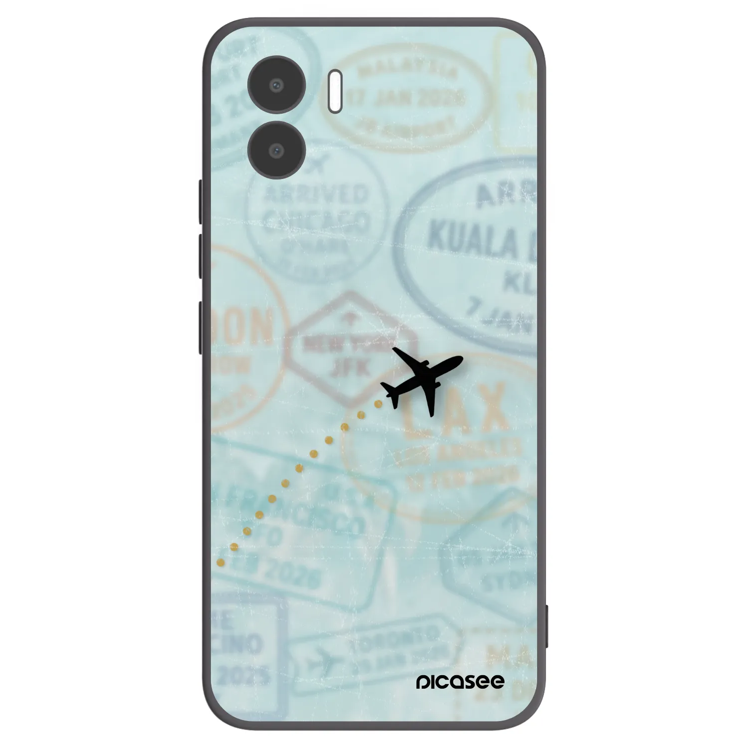 Picasee Μαύρη θήκη σιλικόνης για Xiaomi Redmi A1 - FLIGHT PATH