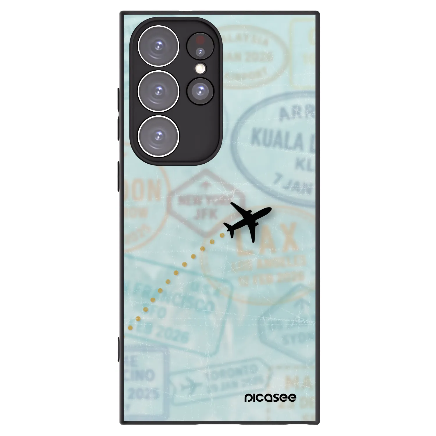 Picasee Μαύρη θήκη σιλικόνης για Samsung Galaxy S23 Ultra 5G - FLIGHT PATH